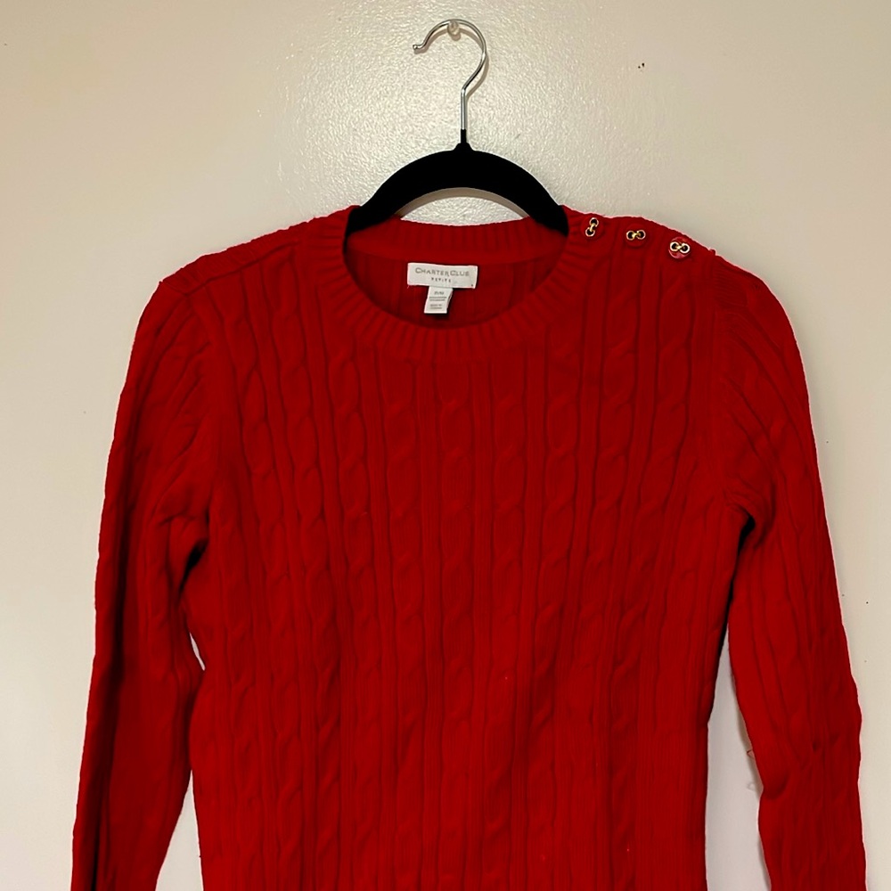 Red Charter Club sweater
